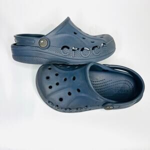 Crocs Classic Clogs Navy Blue Slip On Comfort Shoes Unisex Kids Size J1
